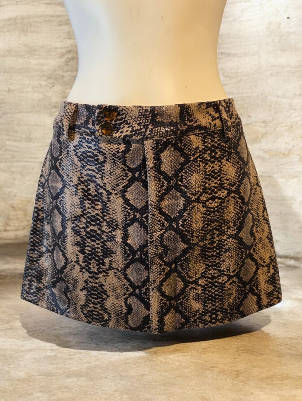 Peppermayo Bethany Snake Print Mini Skirt Size 6